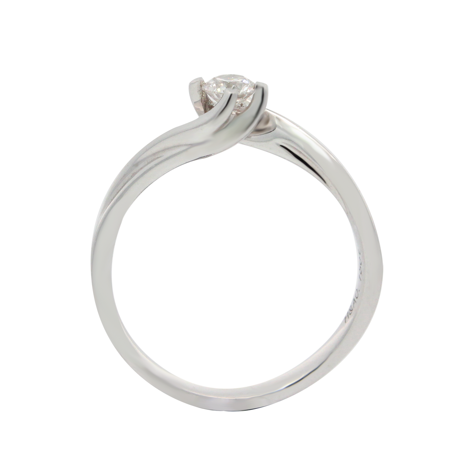Hearts & Arrows 14K White Gold Serpent Bypass Round Diamond Ring (0.18ct, VVS1, G) from the premier Fine Diamond Jewelry collection of Hearts & Arrows Philippines.