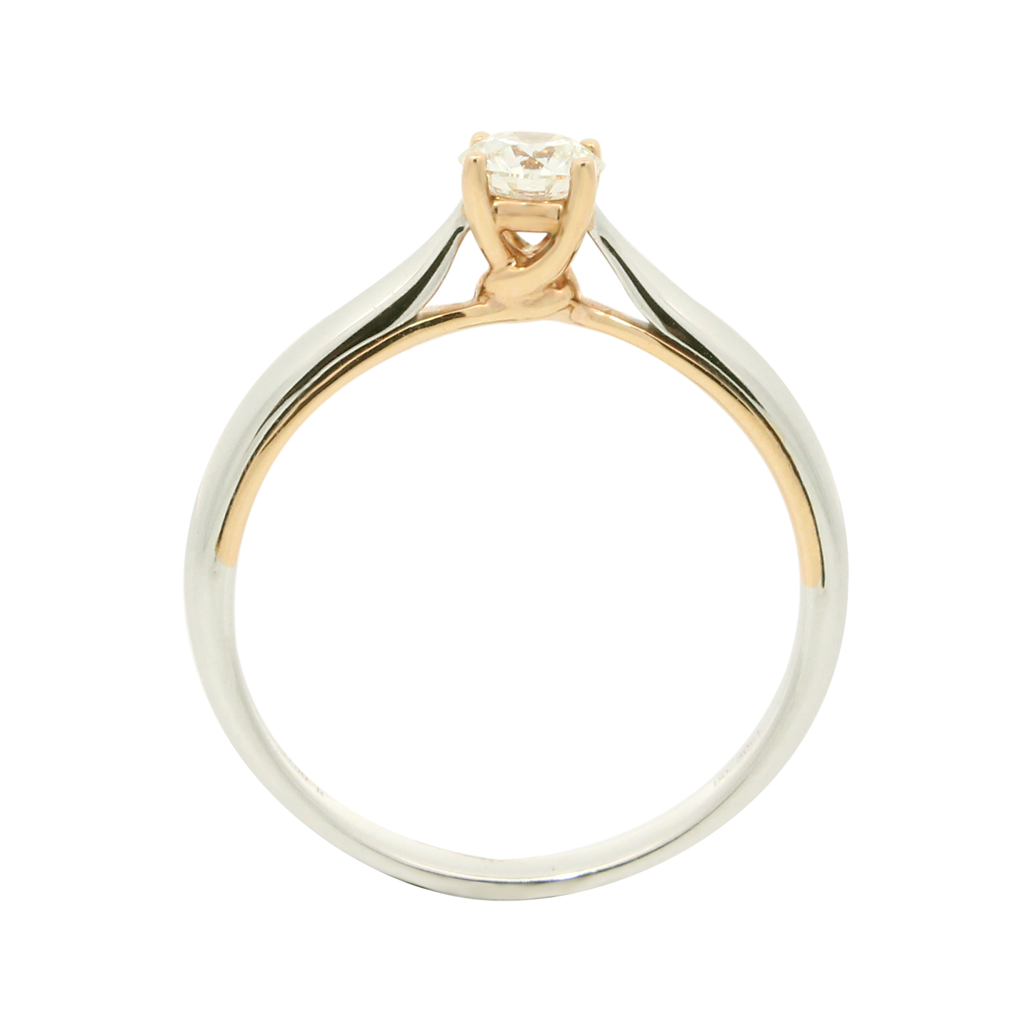 Hearts & Arrows 18K White and Rose Gold Two-Tone Solitaire Diamond Ring (0.30ct, VVS1, G) from the top-rated Fine Diamond Jewelry of Hearts & Arrows Philippines.