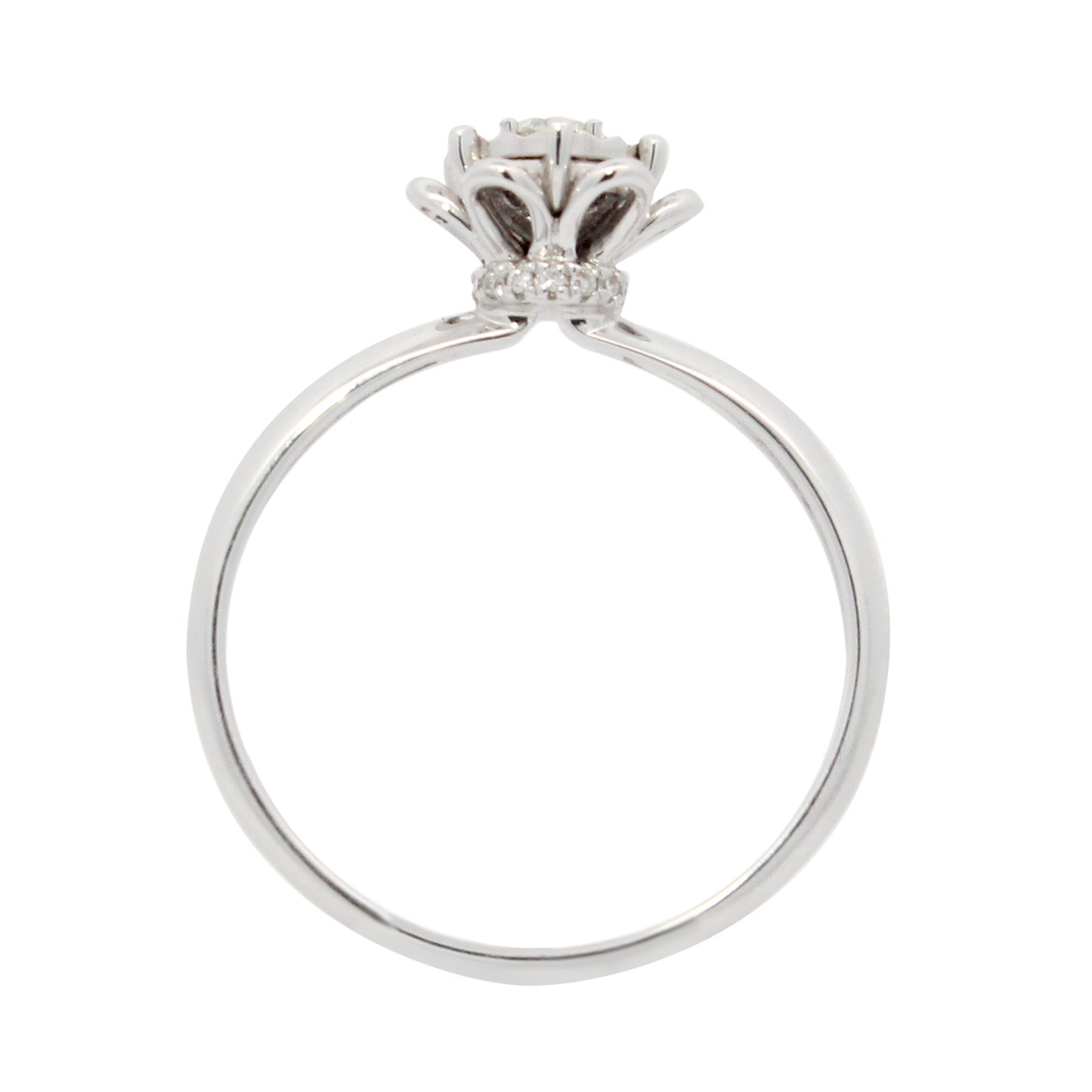 Hearts & Arrows 18K White Gold Flower Halo Round Diamond Ring (0.10ct, VVS1, G) — the ultimate emblem of Fine Diamond Jewelry by Hearts & Arrows Philippines.