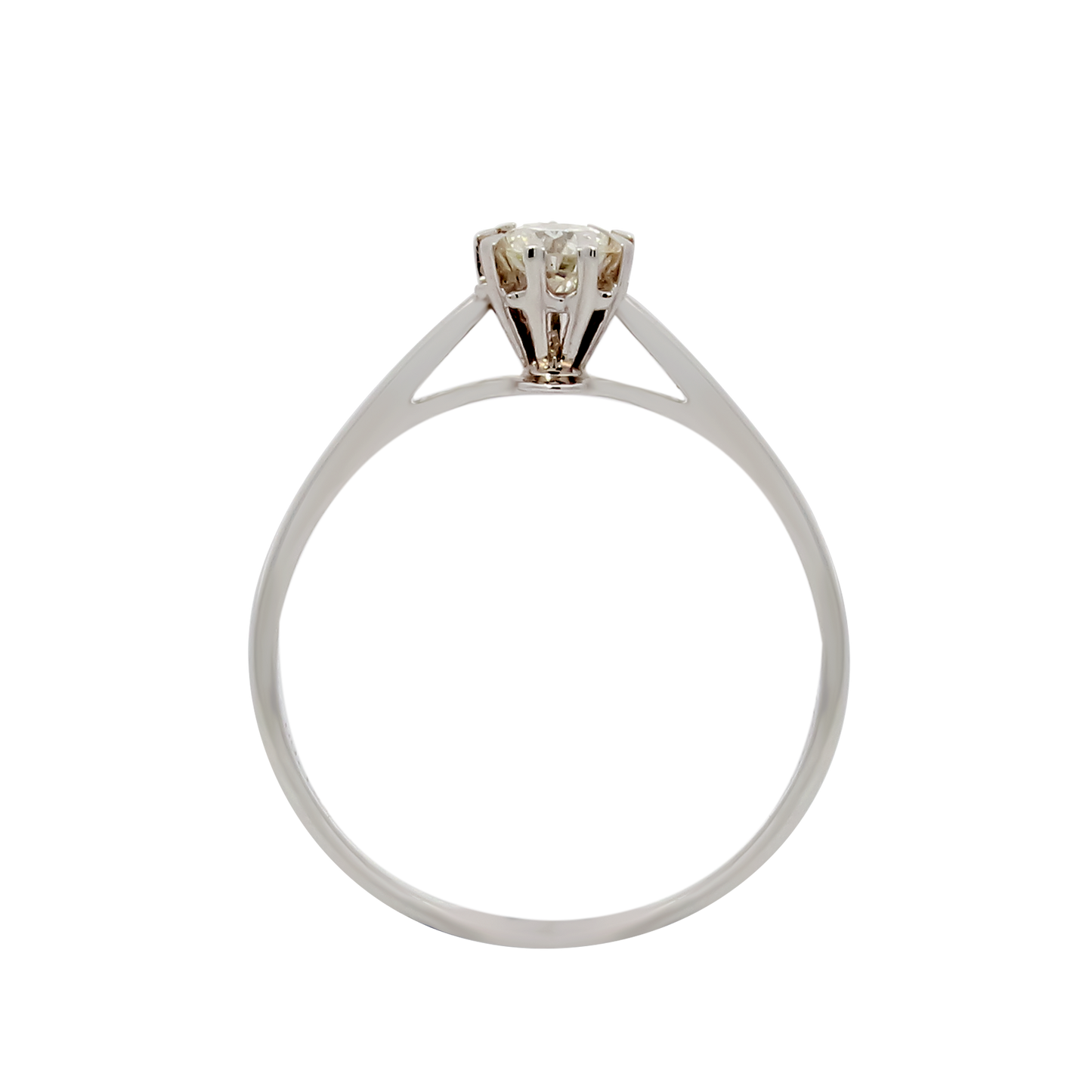 Hearts & Arrows 18K White Gold Heart Motif Solitaire Round Diamond Ring (0.19ct, VVS1, G), an iconic piece of Fine Diamond Jewelry by Hearts & Arrows Philippines.