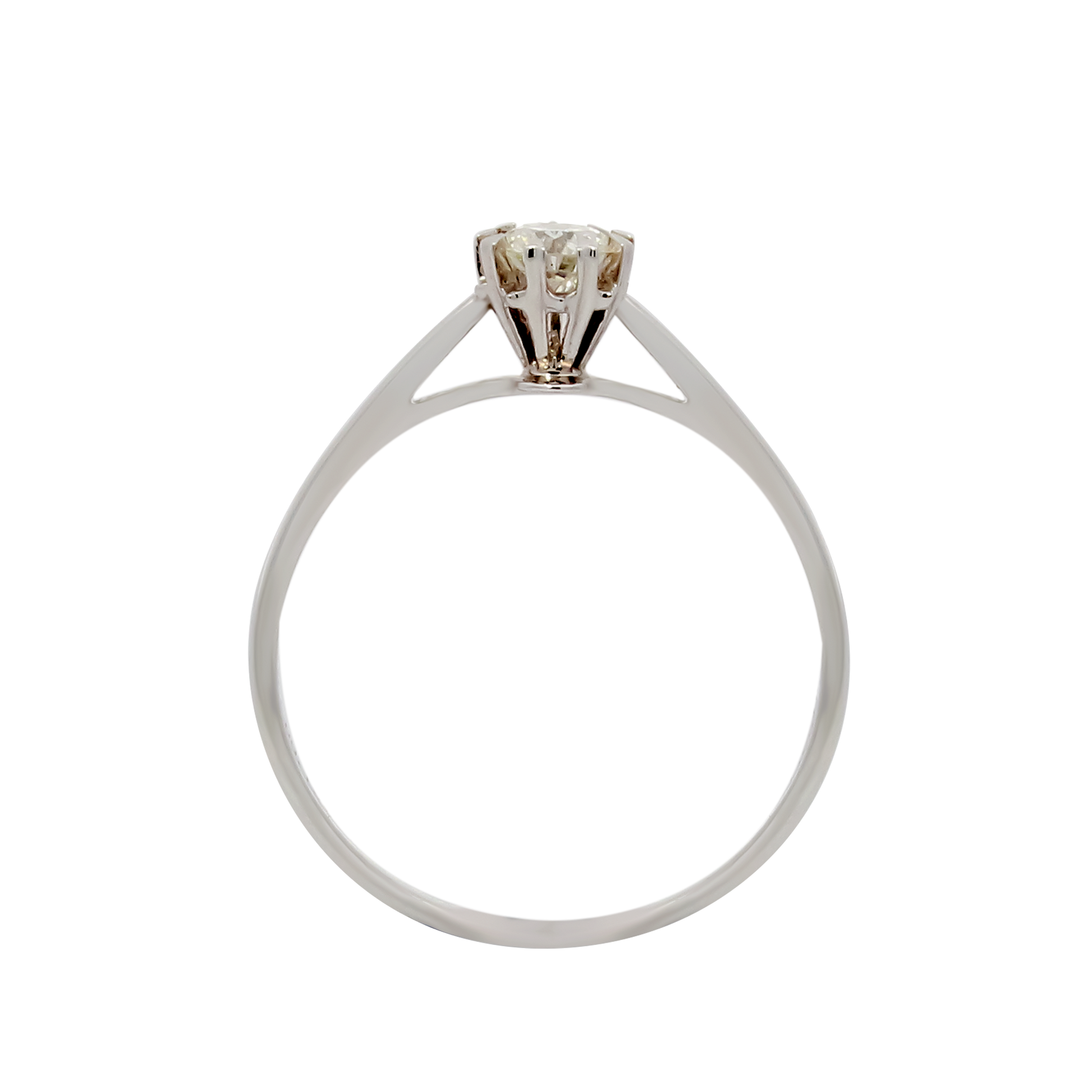 Hearts & Arrows 18K White Gold Heart Motif Solitaire Round Diamond Ring (0.19ct, VVS1, G), an iconic piece of Fine Diamond Jewelry by Hearts & Arrows Philippines.